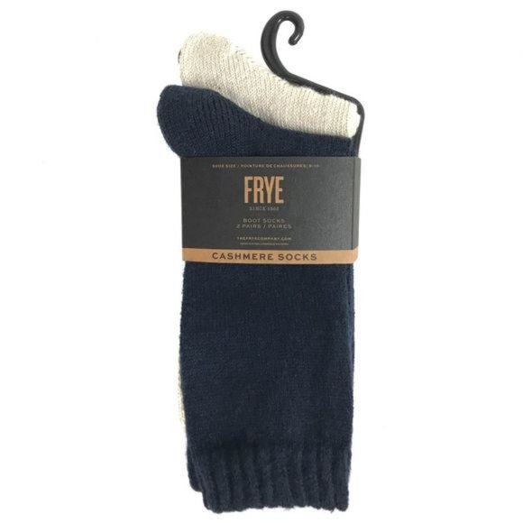 NEW Frye Womens Blue & Beige Soft Cashmere Socks